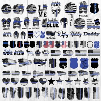 Thin blue line bundle svg