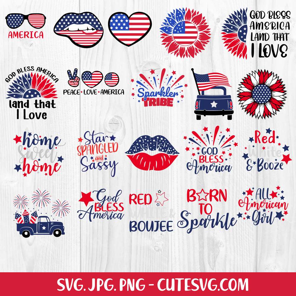 4th of July SVG Bundle, July 4th svg, Patriotic SVG, Independence Day