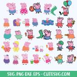 Peppa Pig birthday svg bundle, Peppa Pig svg, Peppa pig silhouette, Peppa Pig cut file, Peppa Pig clipart, craft for kids svg