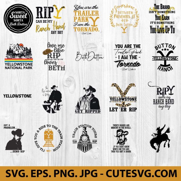 Yellowstone Bundle SVG PNG JPG EPS Cut Files for Cricut and Silhouette