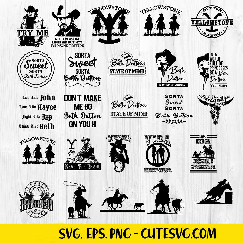 Download Yellowstone Bundle SVG PNG JPG EPS Cut Files for Cricut ...