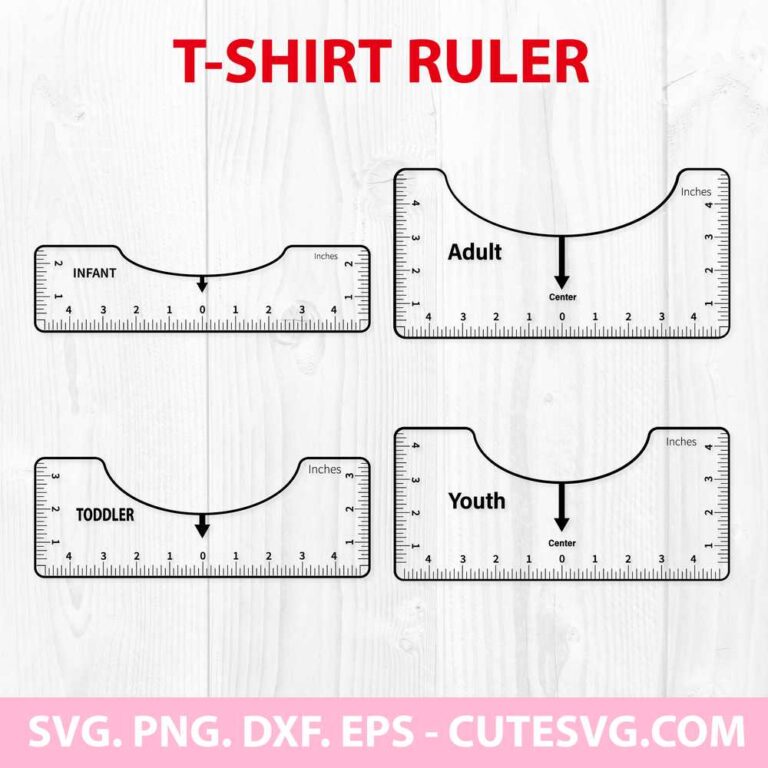 T Shirt Ruler SVG | Tee Shirt Ruler Placement Guide Template