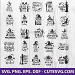 Halloween SVG Bundle, Witch Svg, Pumpkin Svg, Horror Svg, Fall Shirt SVG, for Cricut and Silhouette, png, dxf, eps