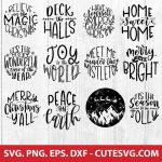 Christmas ornament svg bundle | Believe svg | Christmas svg | Round ornament svg | Cut files | Christmas scene svg | PNG