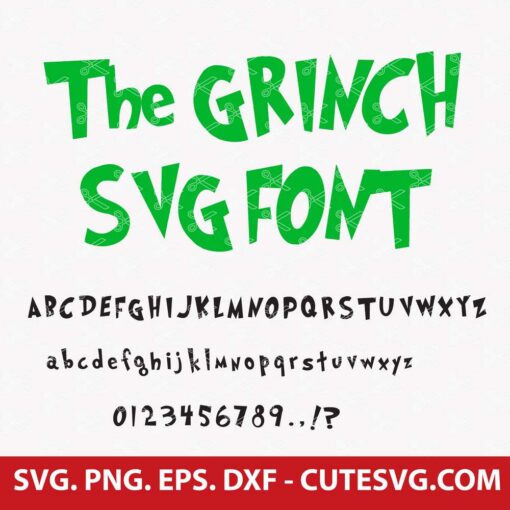 Grinch svg Font alphabet letter