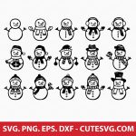 Snowman svg bundle, Christmas Svg, Snowman SVG, Snowman face SVG, cut files for Cricut and Silhouette, png, dxf, eps