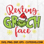 Resting Grinch Face SVG | Grinch SVG, Christmas Dr Seuss SVG | PNG | DXF | EPS | Cut Files for cricut and Silhouette