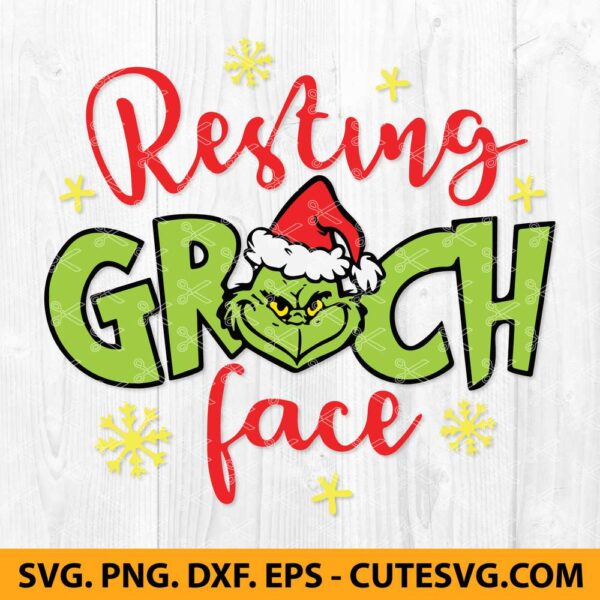 Resting Grinch Face SVG