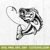 Jumping Bass Fish SVG Cut File