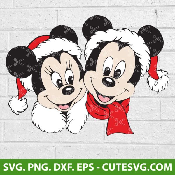 Mickey and Minnie Christmas SVG Cut File, Mickey SVG, Minnie SVG