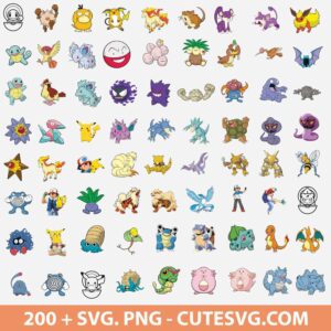 POKEMON BUNDLE SVG CUT FILES, POKEMON BUNDLES SVG FILES