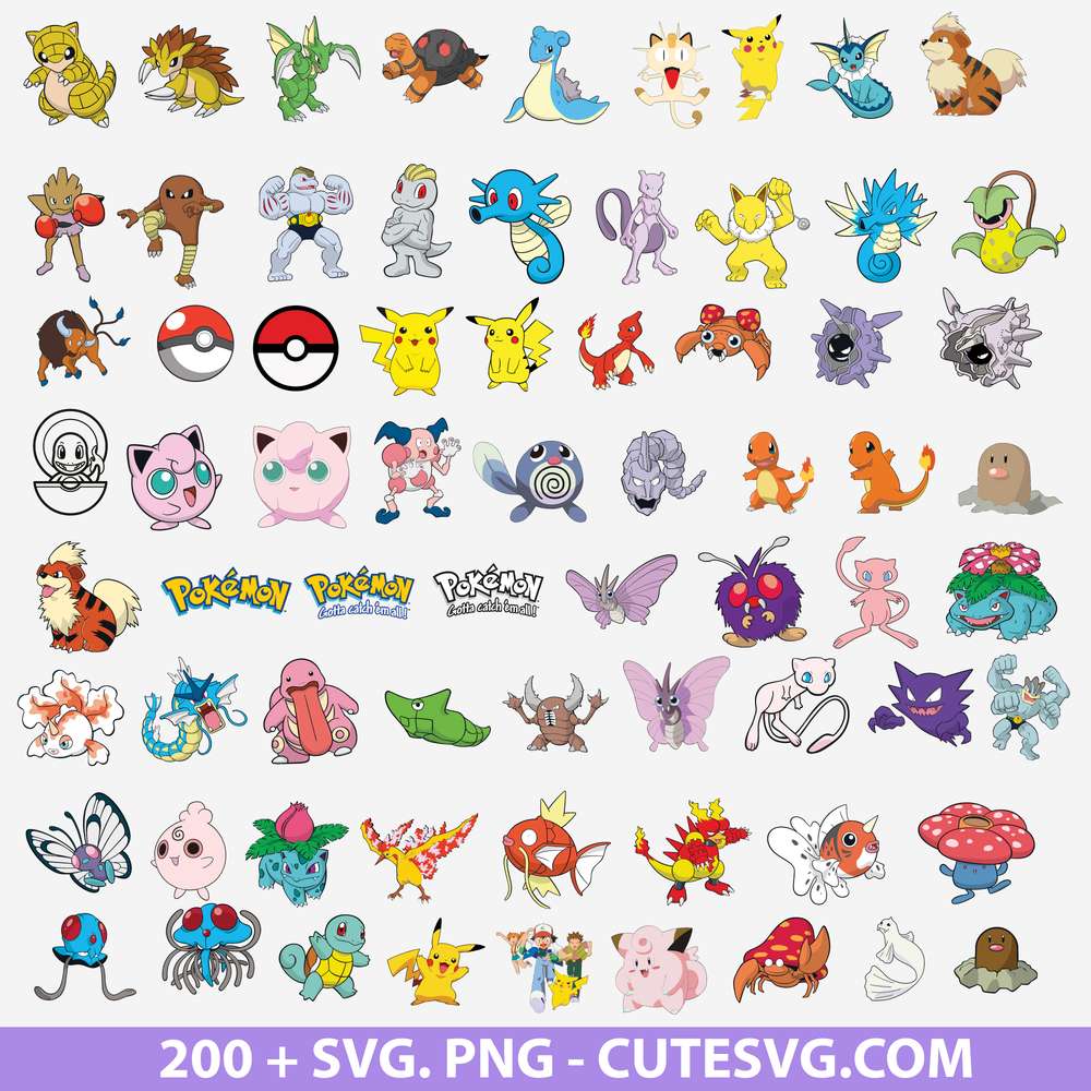 Mew SVG & PNG Pokemon SVG - Cricut cut file