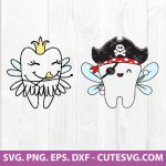 Tooth Fairy Pirate SVG, Tooth PNG, Tooth SVG, Tooth Fairy Cricut, Tooth Fairy Svg, Girl Tooth Svg, Boy Tooth Svg, Girl and Boy Tooth svg