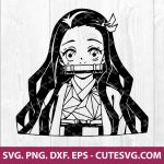 Demon Slayer SVG Cutting Files, Kamado Nezuko SVG, PNG, DXF, EPS for Cricut and Silhouette Instant Download