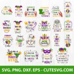 Mardi Gras SVG Bundle, Carnival svg, fleur de lis svg, beads svg, mask svg, crawfish svg, fat tuesday svg, king cake svg, funny quotes svg