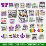 Mardi Gras SVG Bundle, carnival svg, fat tuesday svg, fleur de lis svg, mask svg, crawfish svg, king cake svg, funny quotes svg, Louisiana SVG