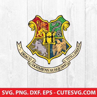 Draco Dormiens Nunquam Titillandus SVG | Hogwarts Logo SVG