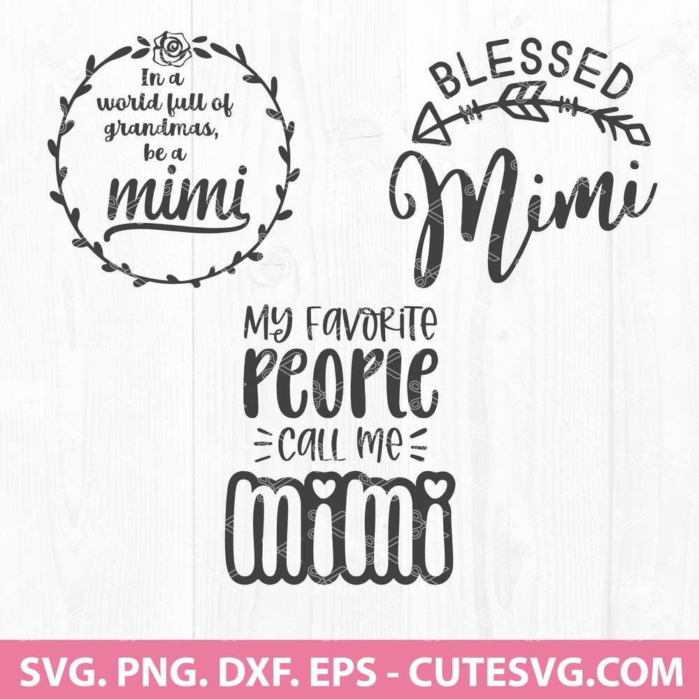 MIMI SVG File | Grandmother SVG Cut File for Cricut