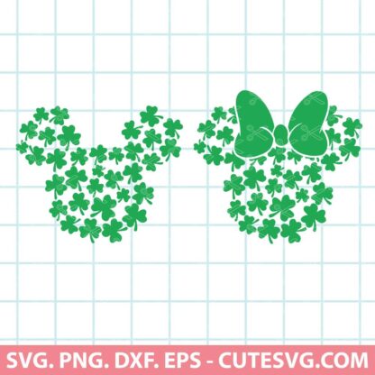 Minnie and Mickey Mouse St. Ptric's Day SVG Cut File