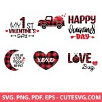 Valentines day buffalo plaid SVG Cut File, Plaid Heart SVG File, Plaid Love SVG, PNG, DXF, EPS, Cut Files for Cricut and Silhouette