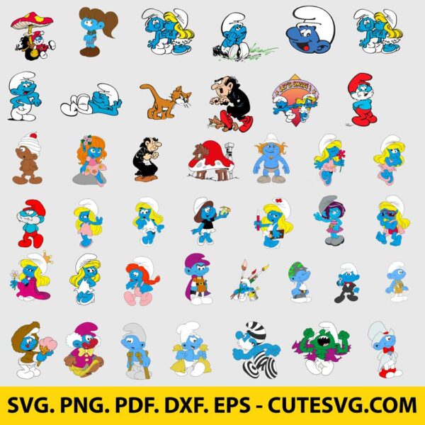 Smurfs Svg Bundle