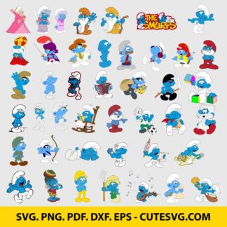 Smurfs Svg, Smurf Svg Bundle, Smurfs Alphabet Font SVG