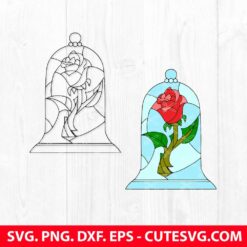 beauty and the beast rose SVG file