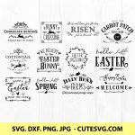 Easter SVG File, Easter Egg svg, Hello Spring SVG, Easter Bunny SVG, Easter Basket SVG, PNG, JPG, DXF, Cut Files for Cricut and Silhouette
