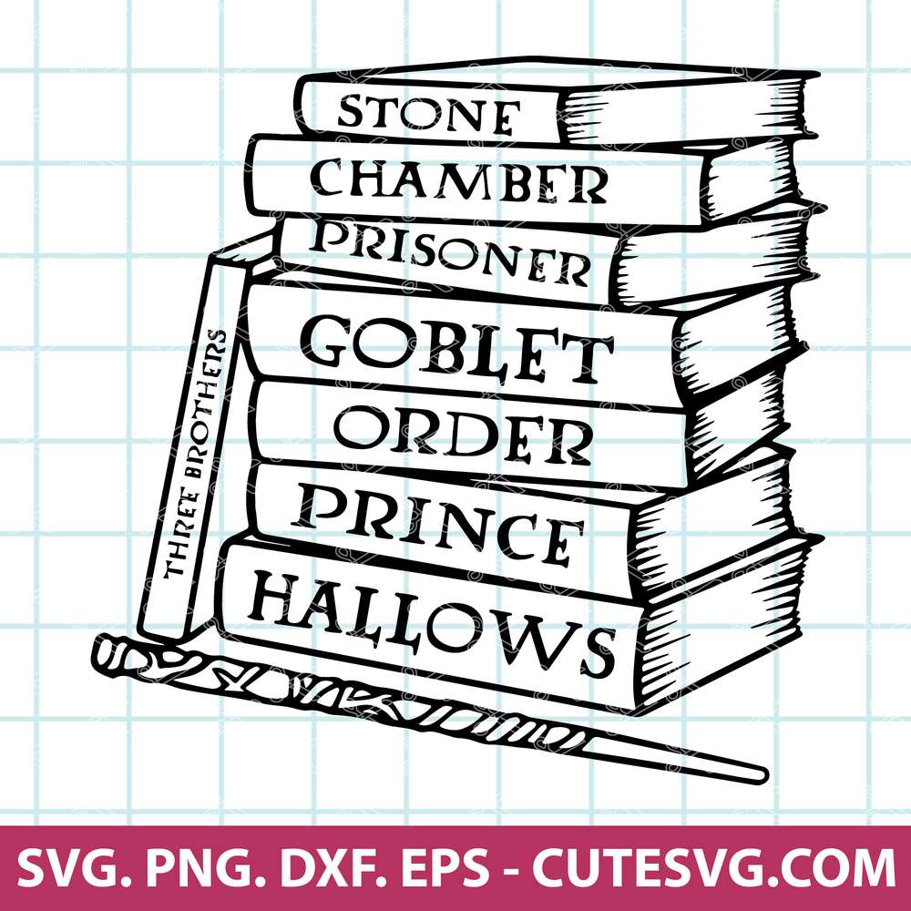 Harry Potter Books Stack SVG Cut File