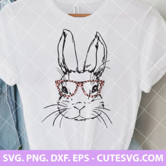 Easter Bunny Leopard Glasses SVG