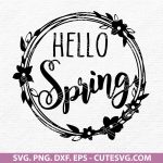 Hello Spring SVG | Hello Spring PNG | Hello Spring Svg File | Spring SVG | DXF | EPS | Cut Files | Cricut | Silhouette