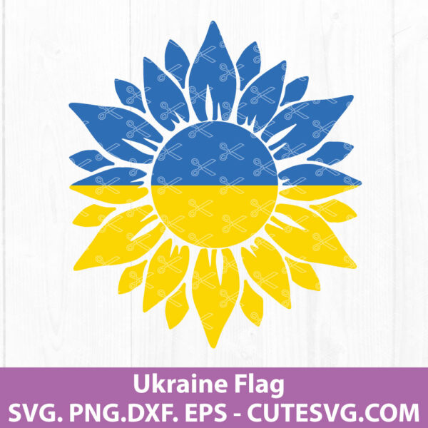 Ukraine Flag Sunflower SVG