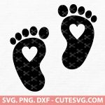Baby Feet SVG PNG EPS DXF Cut Files | for Cricut and Silhouette | Instant Download Baby Footprint Clipart