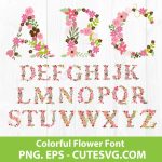 Color flower alphabet PNG, hand painted flower letters, flowers PNG, flower letters png, eps, Wedding Floral, Instant Download