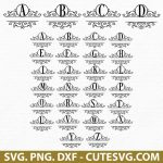 Flourish Split Name SVG, Flourish Frame SVG, Monogram Frame SVG, PNG, DXF, Cut Files for Cricut, Silhouette, Laser Cutting Machine, etc..