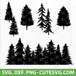 Pine Tree Svg Cut File, Tree Svg File, Christmas Tree Svg, for Cricut, Silhouette, PNG, Dxf, EPS, Decal, Sticker, Vinyl