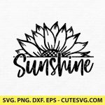 Sunshine and Sunflower SVG | Summer SVG | Sunshine SVG | Sunshine and Sun SVG | PNG | DXF | EPS | Cut Files | Cricut | Silhouette