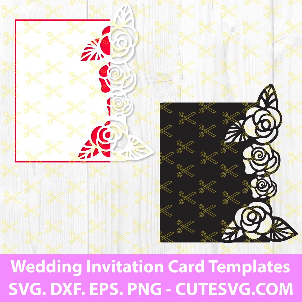Wedding Invitation Pattern Card Template SVG
