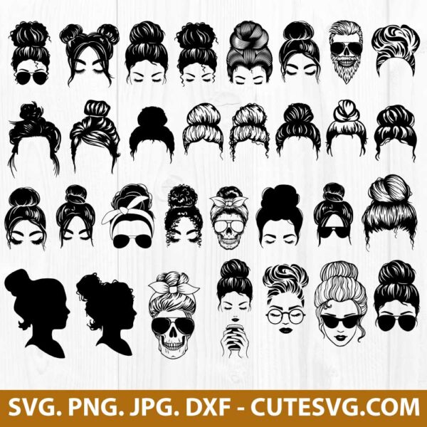 Messy Bun SVG File