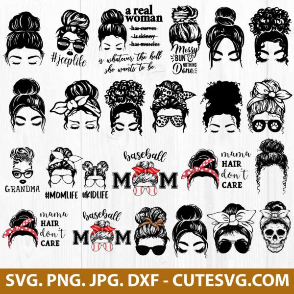 MESSY-BUN-SVG-FILES