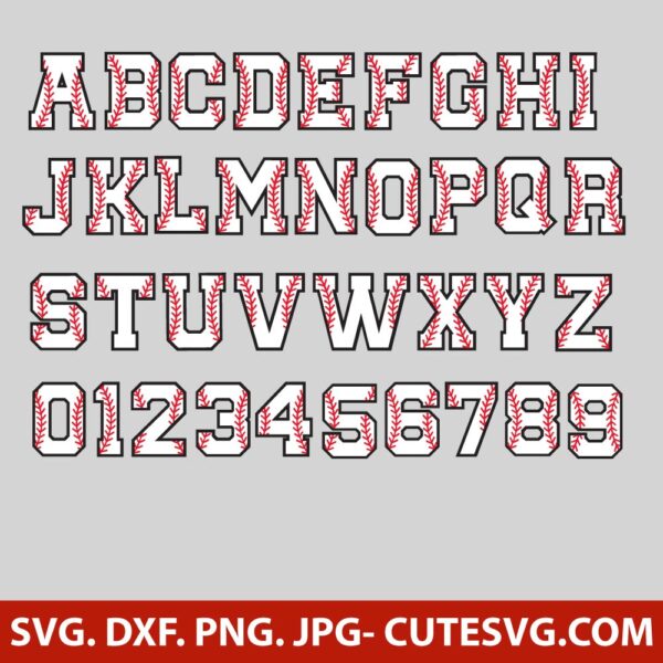 Baseball Font SVG Cut File