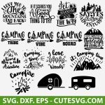 Camping SVG Bundle, Camper SVG Bundle, Camping SVG File, Adventure SVG, Mountain SVG, DXF, EPS, Cut Files for Cricut and Silhouette