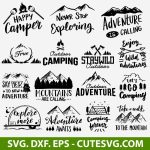 Camping SVG Cut File | Camping SVG Bundle | Mountain SVG | DXF | EPS | for Cricut and Silhouette