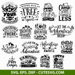 Happy Camper SVG, Camping SVG Bundle, Adventure SVG, Camping SVG, DXF, EPS, Cut Files for Cricut and Silhouette