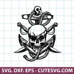 Ships Anchor And Pirate SVG