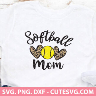 Softball Mom Leopard SVG