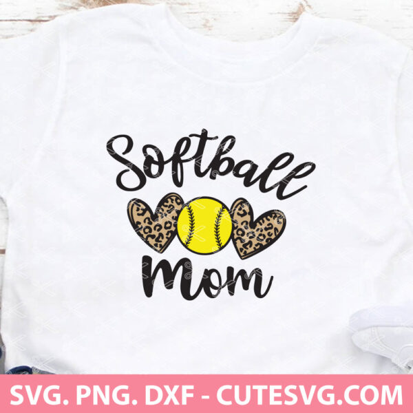 Softball Mom Leopard SVG