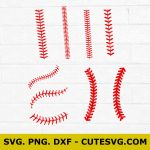 Baseball Stitches SVG, Softball SVG, Softball Lace SVG, Baseball Laces SVG, Baseball SVG, PNG, DXF, Cut files for Cricut and Silhouette
