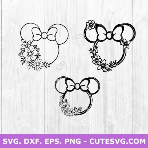 Minnie Mouse with Flower SVG
