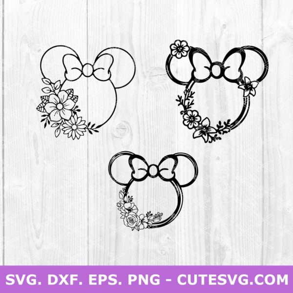 Minnie Mouse with Flower SVG